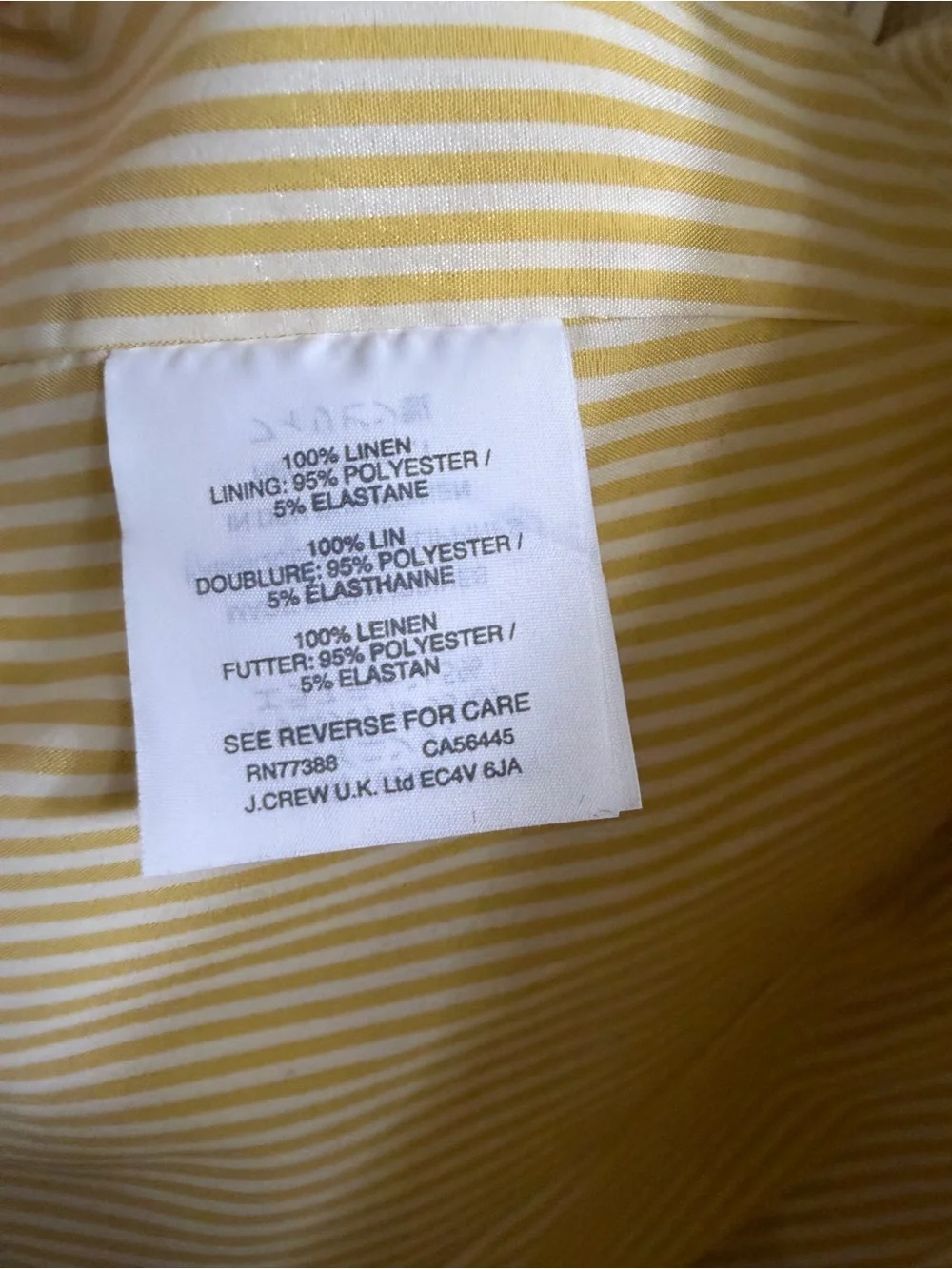 New! J. Crew Bright Yellow Linen Blazer - Picture 4 of 4